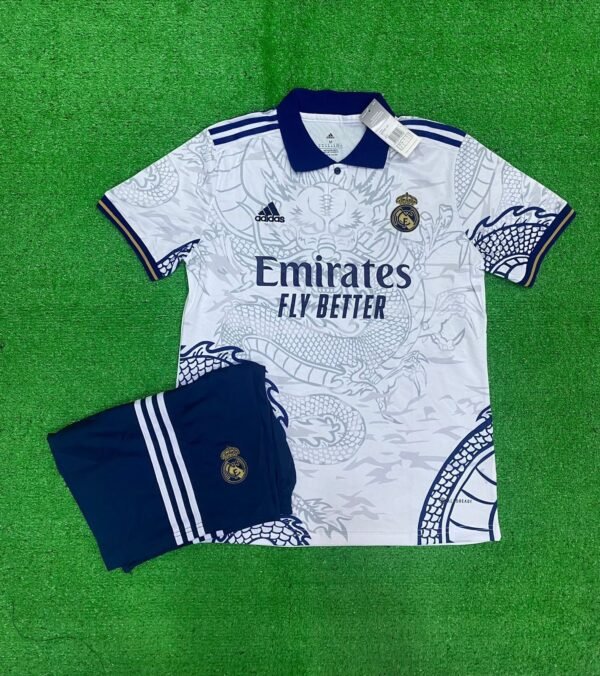 REAL MADRID WHITE DRAGON
(JERSEY AND SHORTS)